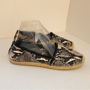 B Brian Atwood Snakeskin Espadrille Flats Slip On Shoes Womens Size 8 Leather